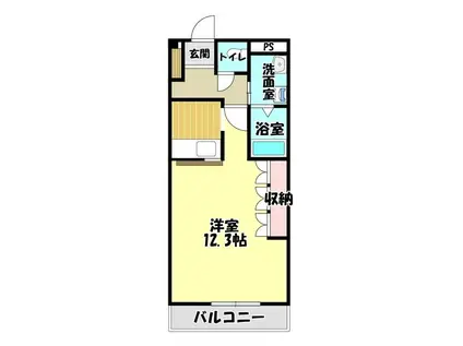 パレスひだまりの丘(1K/3階)の間取り写真