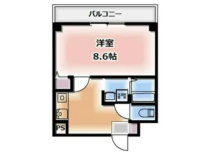 ルミウス北高下III(1DK/2階)の間取り写真