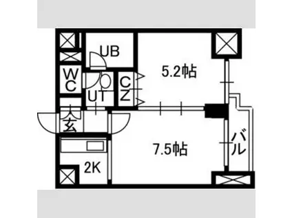 TREASURE COURTA(1LDK/10階)の間取り写真