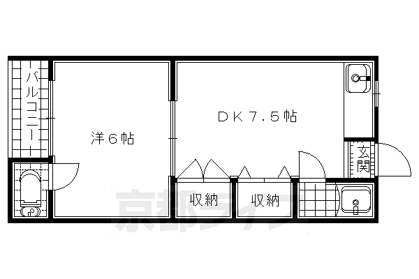 藤村マンション(1DK/1階)の間取り写真