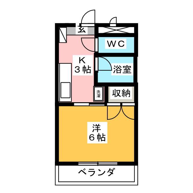 パレスアベニール(1K/2階)の間取り写真