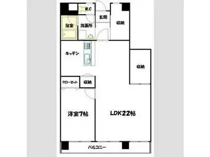 東山ハイツ(1LDK/4階)の間取り写真