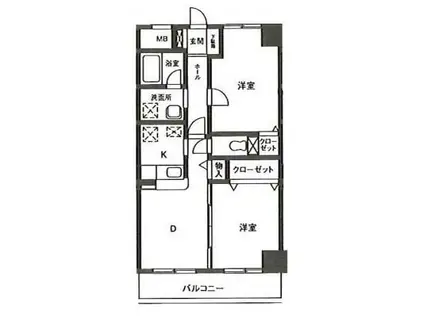 グレースコート妙典(2DK/7階)の間取り写真