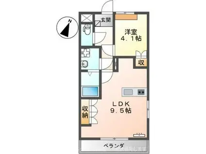 リバティタウン 2番館(1LDK/1階)の間取り写真