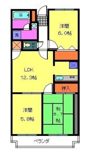 パークレーン(3LDK/2階)の間取り写真