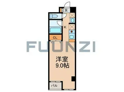 ペリエ市川I(ワンルーム/2階)の間取り写真