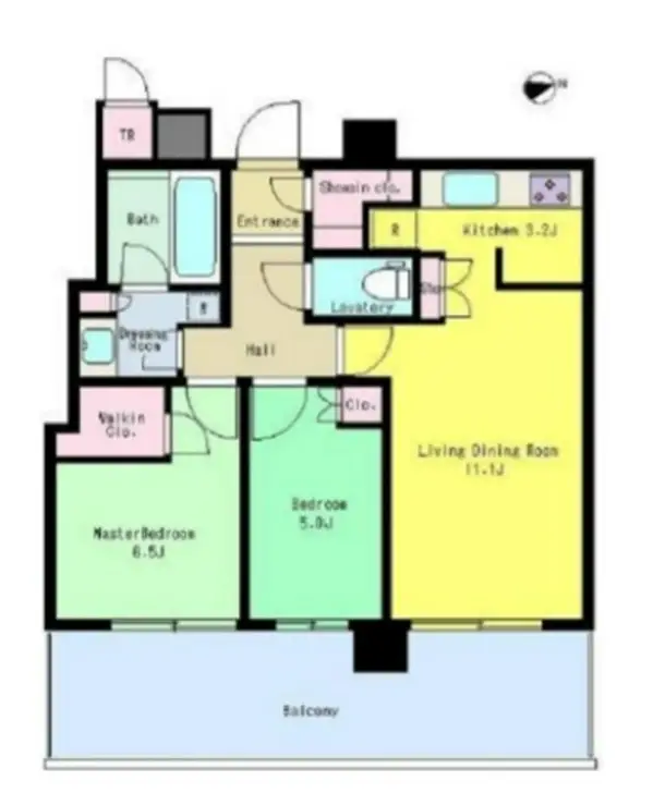 パークシティ中央湊 ザ タワー 18階階 間取り