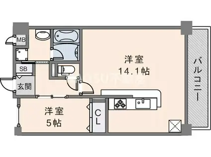 LA VERDE長田(1LDK/1階)の間取り写真