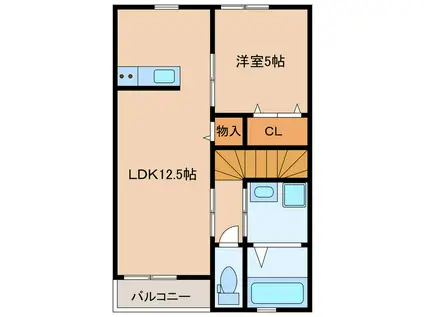 REXEI(1LDK/2階)の間取り写真