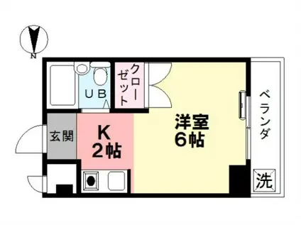 シャレードマルシン(1K/1階)の間取り写真