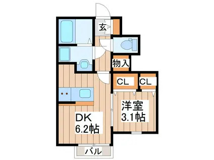 LINK STAGE富沢駅前II(1DK/1階)の間取り写真