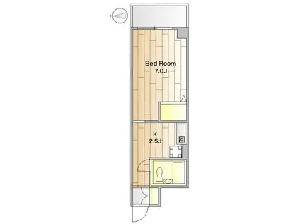 ロイヤルエクセレント学芸大(1K/4階)の間取り写真