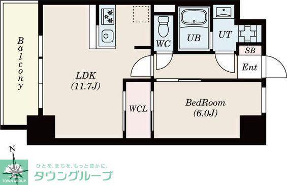 S-RESIDENCE桜本町AWESOME(1LDK/9階)の間取り写真