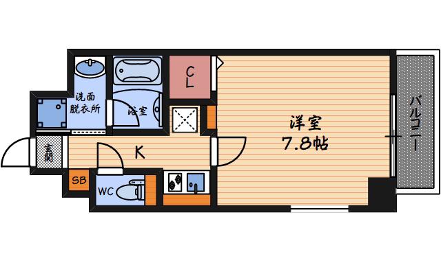 REXIA SHIN UMEDA DUO(1K/2階)の間取り写真