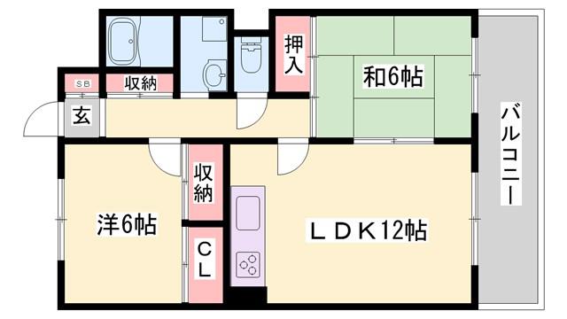 森川マンション(2LDK/2階)の間取り写真