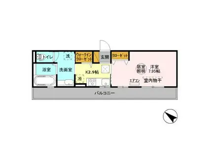 PEGASUS OKUBO ペガサスおおくぼ(1K/1階)の間取り写真