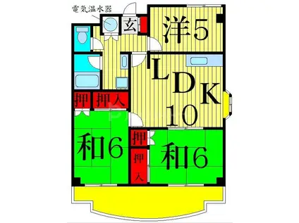 リバーサイドふじ(3LDK/3階)の間取り写真