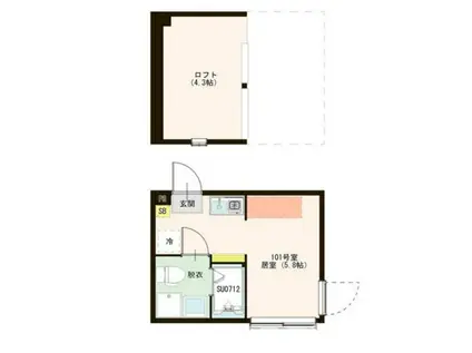 アーバンレジデンス光が丘(ワンルーム/1階)の間取り写真