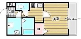 グランパシフィック清水丘(1K/6階)の間取り写真