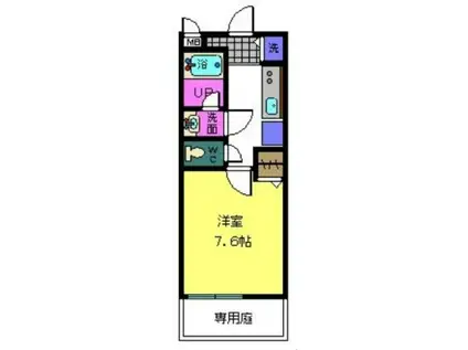 パルク浜寺(1K/1階)の間取り写真