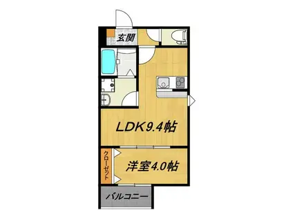 LECOCON稲沢IV(1LDK/3階)の間取り写真