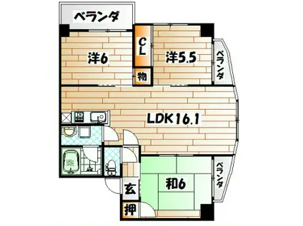 オールセインツ(3LDK/7階)の間取り写真