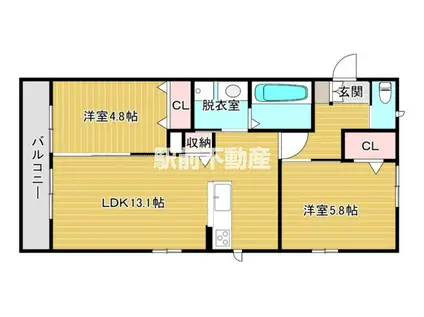 メゾン ヴェール(2LDK/2階)の間取り写真