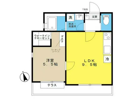 さくら目白(1LDK/1階)の間取り写真