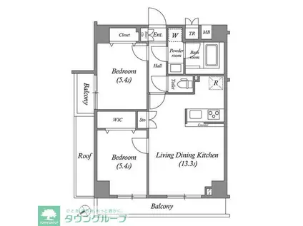 GENOVIA西高島平 SKYGARDEN(2LDK/2階)の間取り写真