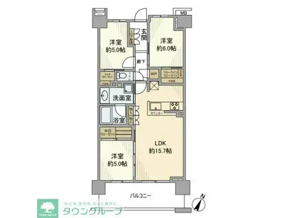 オハナ蘇我ガーデニア(3LDK/6階)の間取り写真