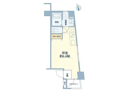 ベルグレードK(ワンルーム/1階)の間取り写真