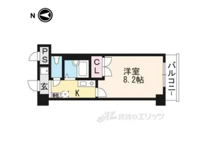 クレスト草津(1K/3階)の間取り写真