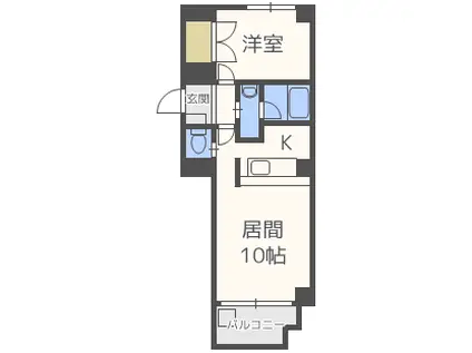 エーデルホフ(1LDK/8階)の間取り写真