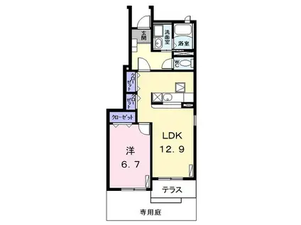 メゾン・サンシャイン(1LDK/1階)の間取り写真