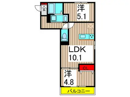 セレスティア六町II(2LDK/3階)の間取り写真