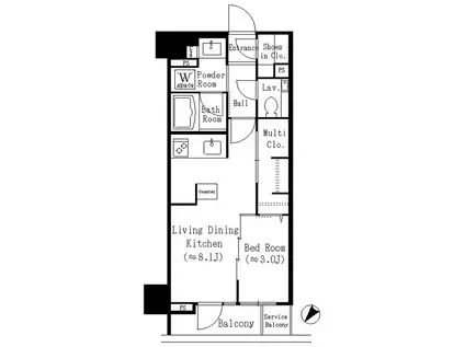スターヒルズ関内(1LDK/3階)の間取り写真