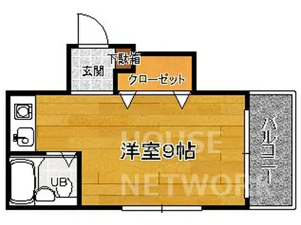 ラ・ビスタ(1K/4階)の間取り写真