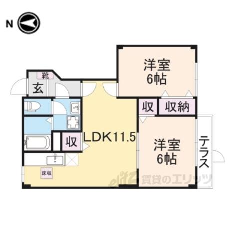 サニーハイツ(2LDK/1階)の間取り写真
