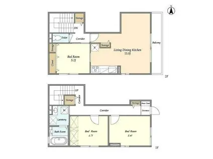 ラメゾネットヴェルトゥ(3LDK/1階)の間取り写真