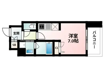 GATE COURT SHINOSAKA ノース(ワンルーム/6階)の間取り写真