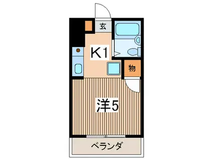 カサベルデ中村(1K/3階)の間取り写真