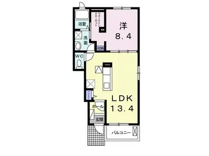 ラブリー・K III(1LDK/1階)の間取り写真