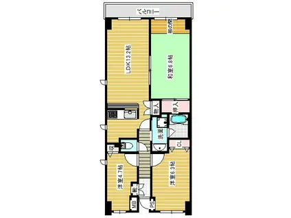 ヴィアコート クレ(3LDK/3階)の間取り写真