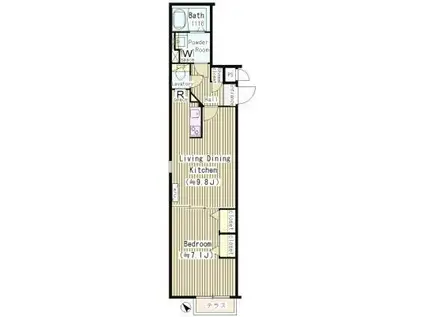 MGマーク中目黒(1LDK/4階)の間取り写真