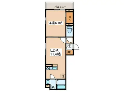 D-STYLE氷川台(1LDK/1階)の間取り写真
