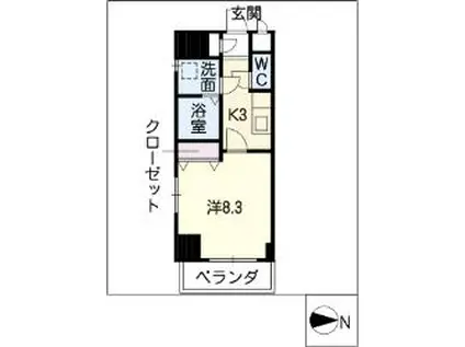 グランツ昭和館(1K/2階)の間取り写真