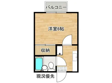 コーポ深町(1K/1階)の間取り写真