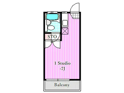 ロゼ6・7(1K/2階)の間取り写真