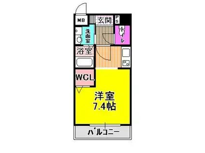 アウローラ冨士(1K/5階)の間取り写真