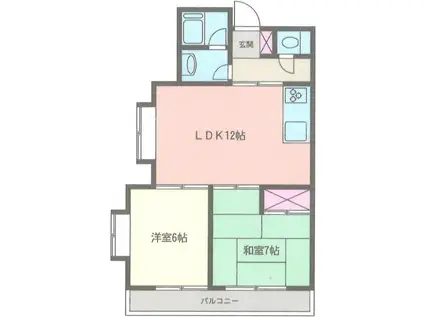 メゾン長井(2LDK/1階)の間取り写真
